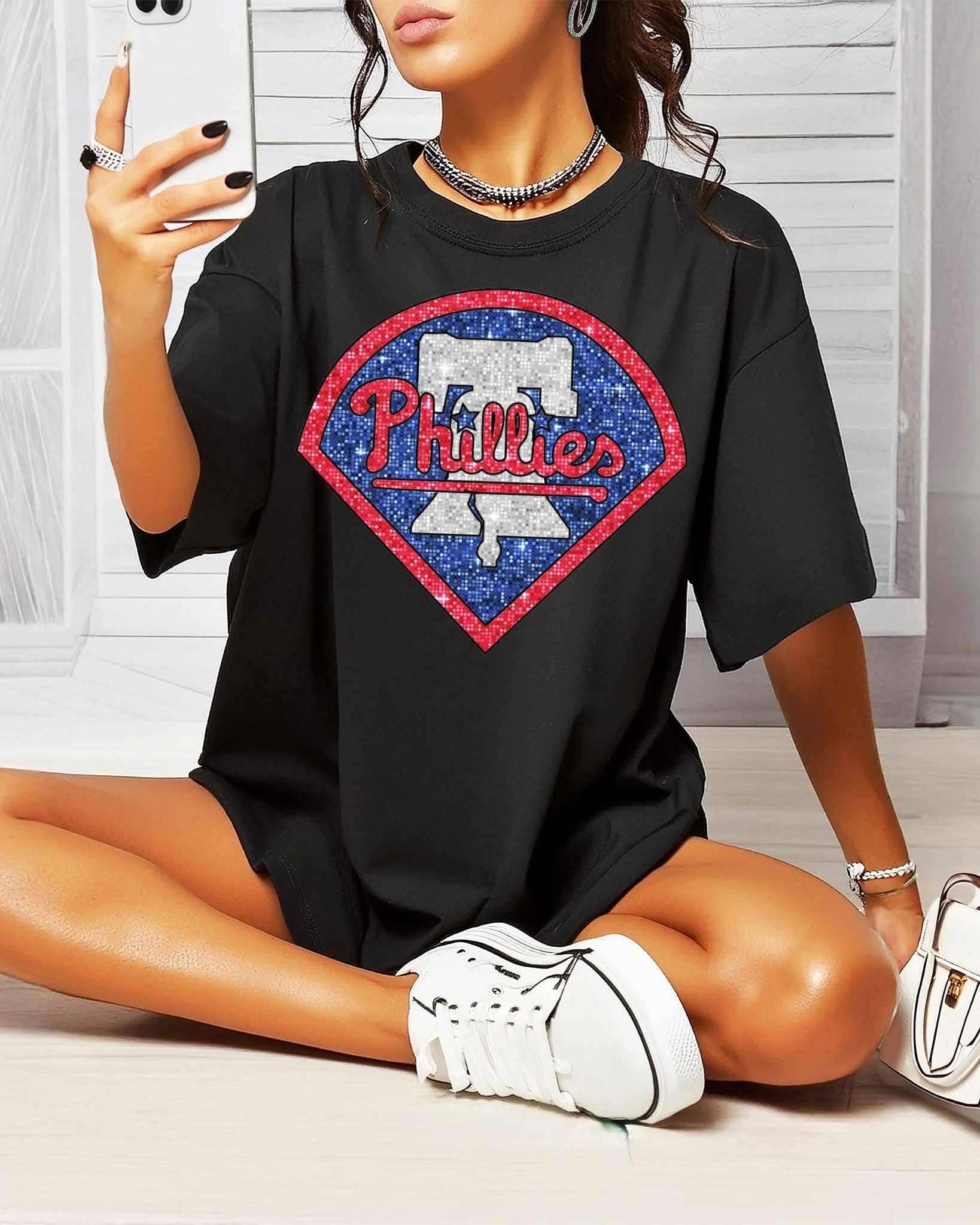 Phillies Baseball Glitter Tee