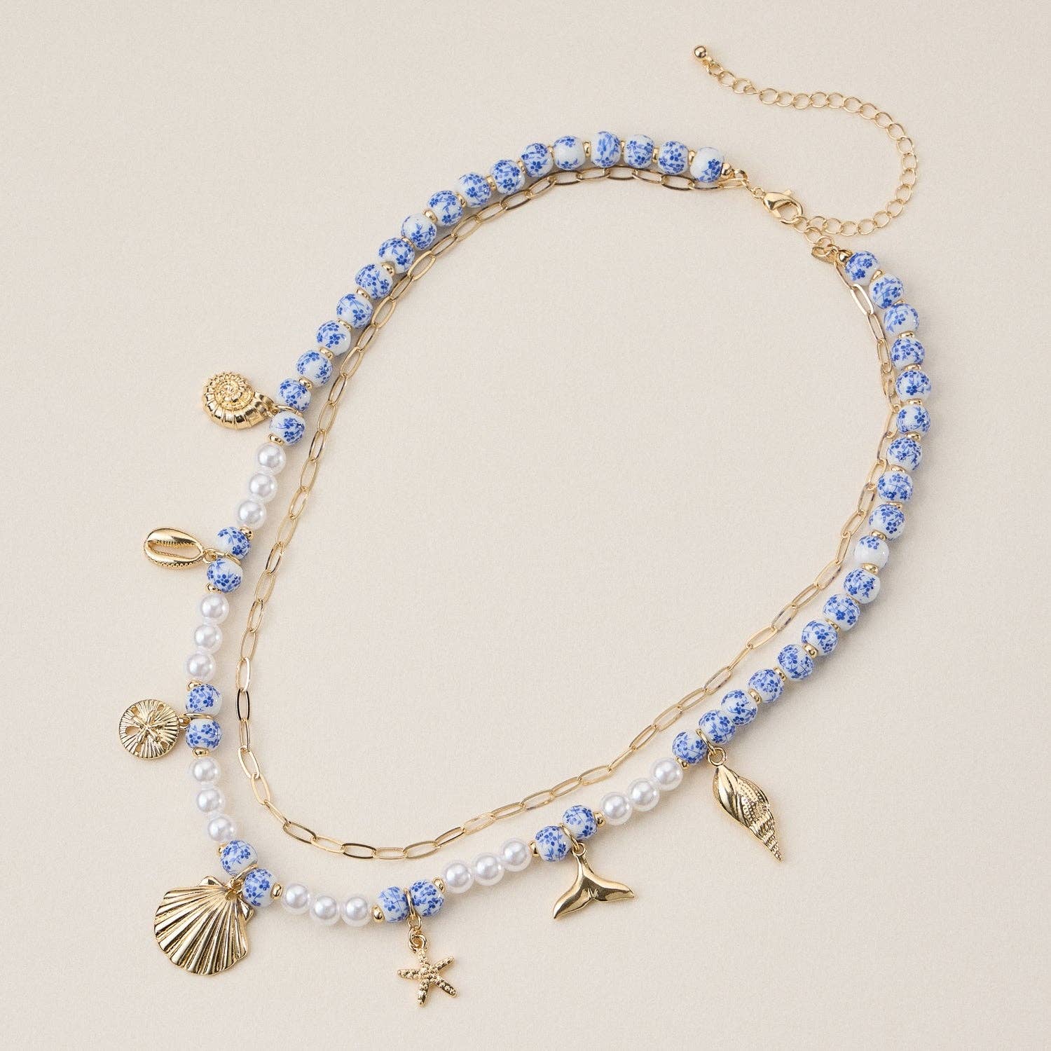 Seaside Charm Layered Bead Necklace