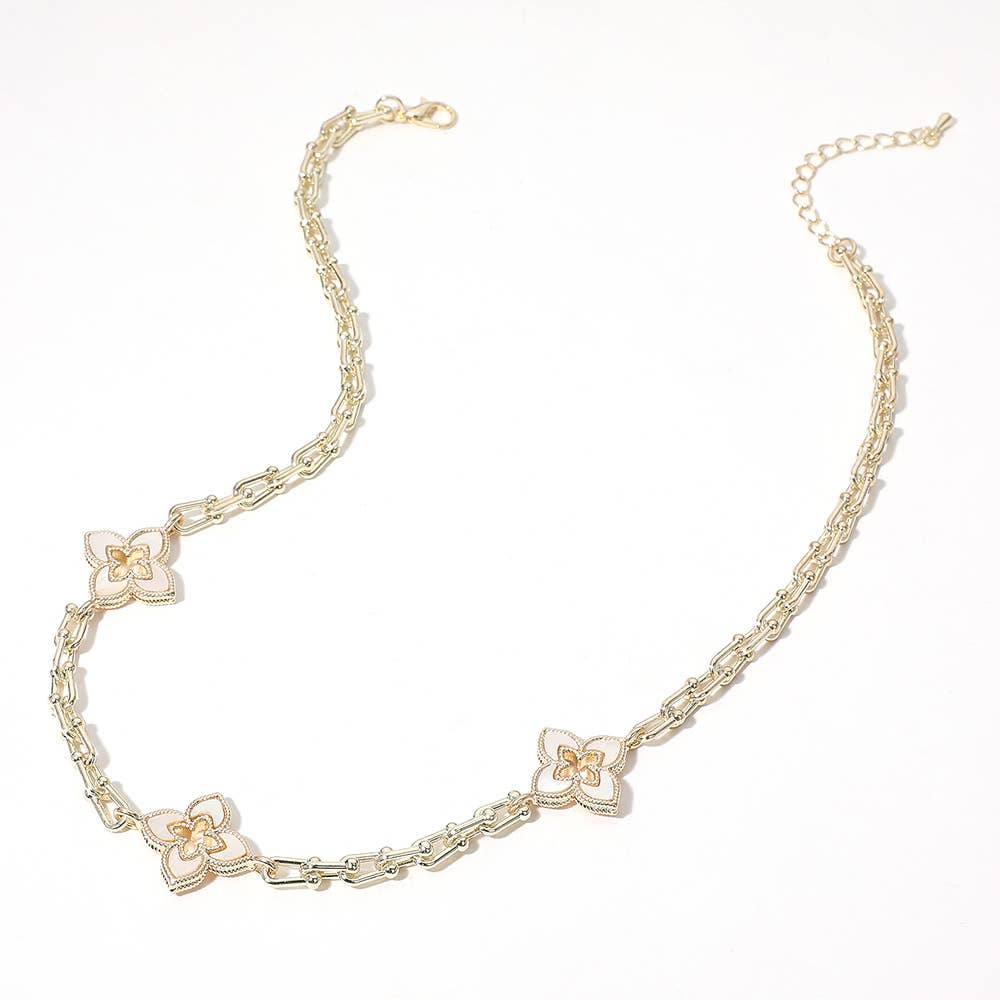 14K Gold Plated Clover Necklace