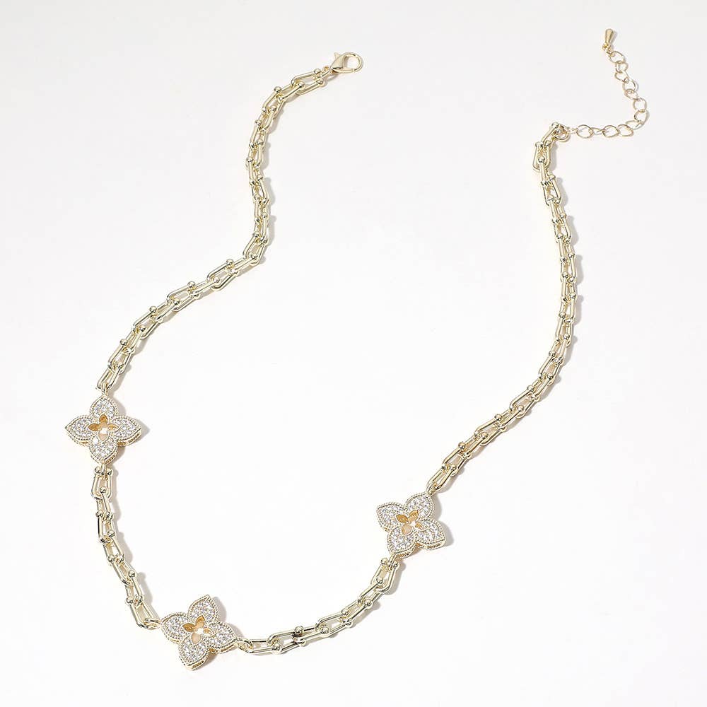14K Gold Plated Clover Necklace