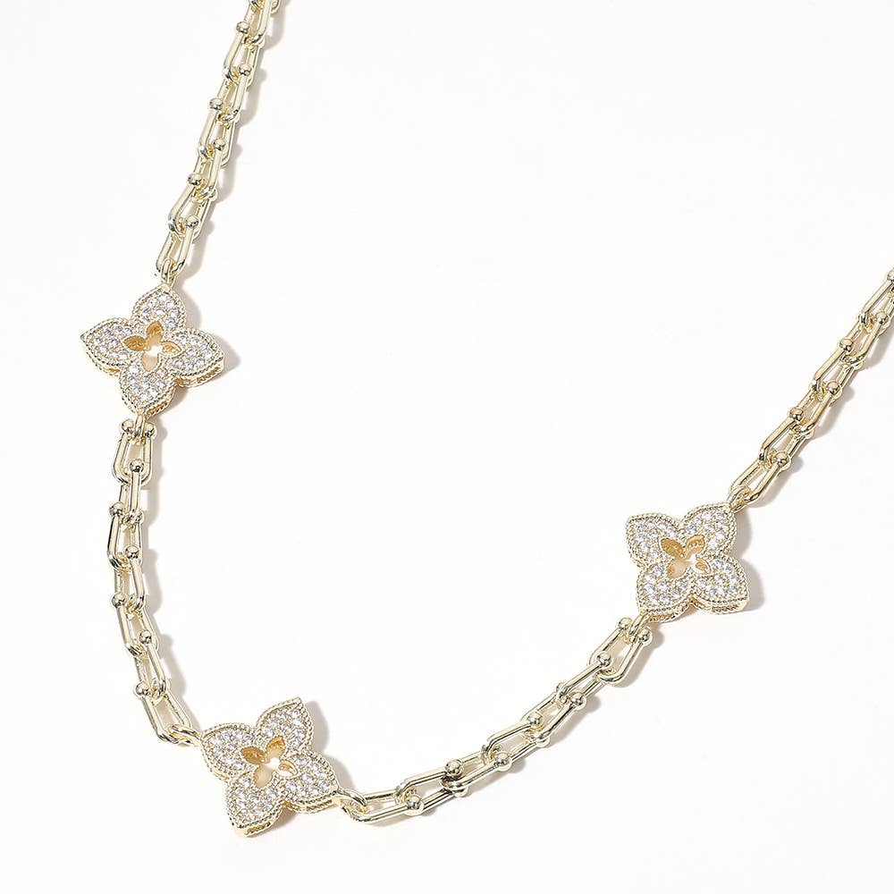 14K Gold Plated Clover Necklace