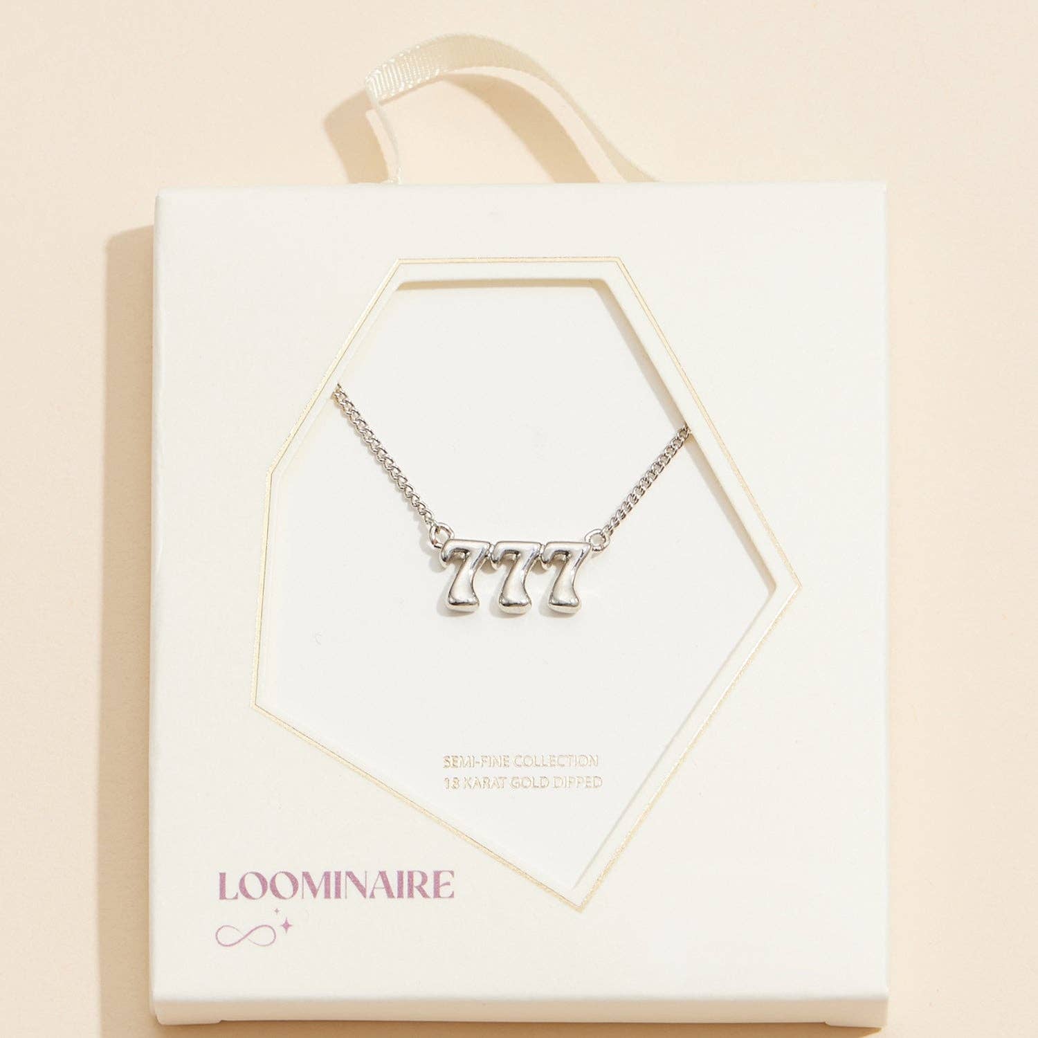 Angel Number "777" 18K Gold Dipped Necklace