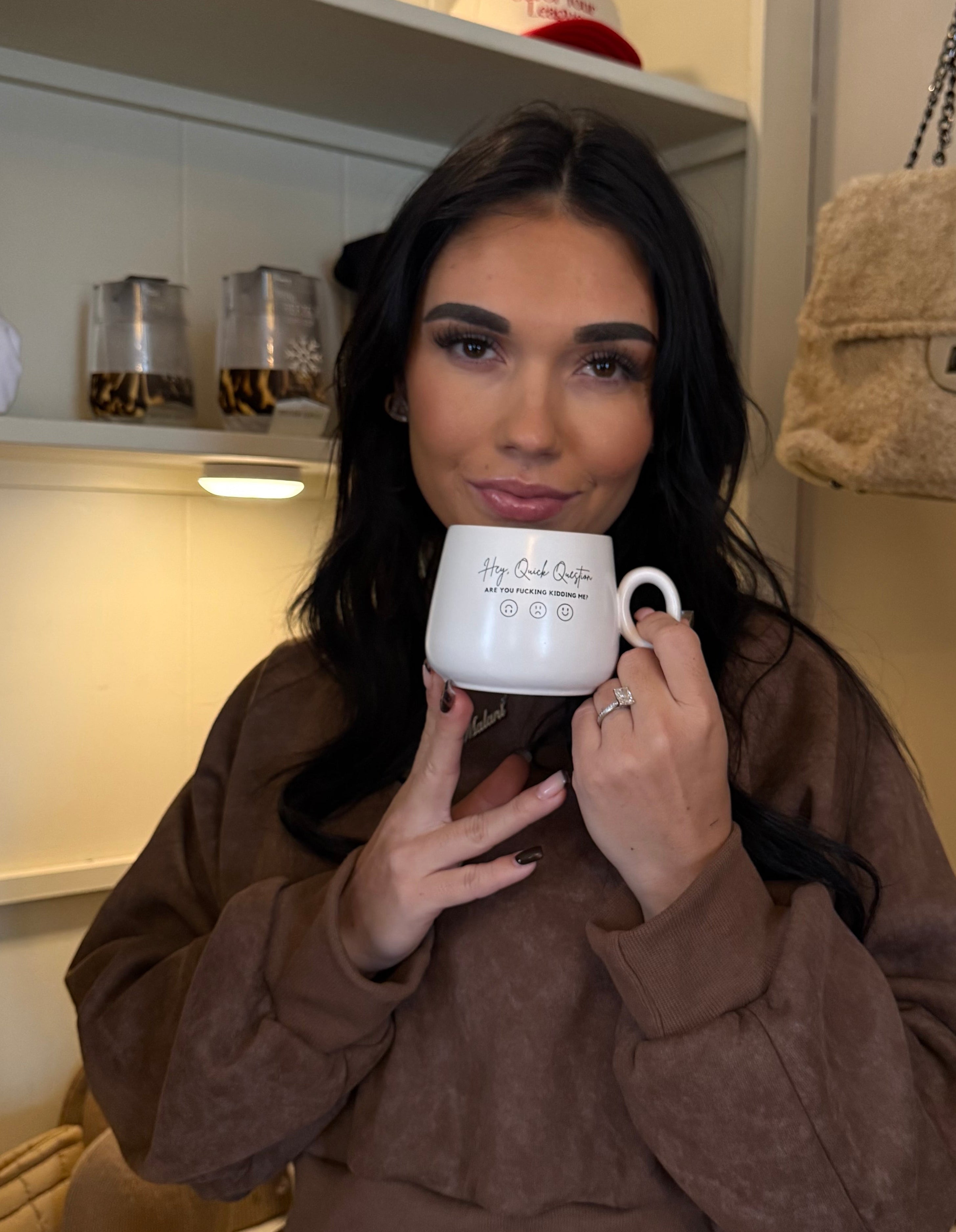 Hey Quick Question - Cappuccino Mug
