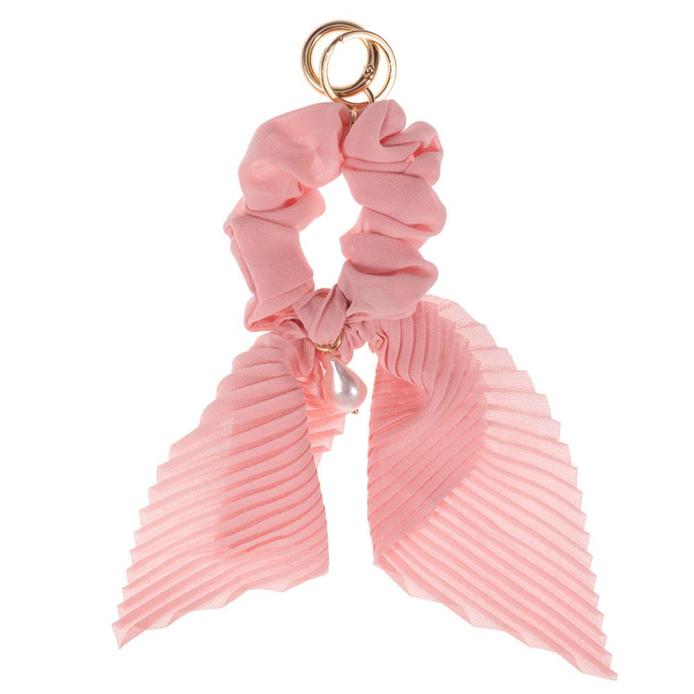 Pearl Stretch Ribbon Keychain Bracelet Scrunchie Hairband