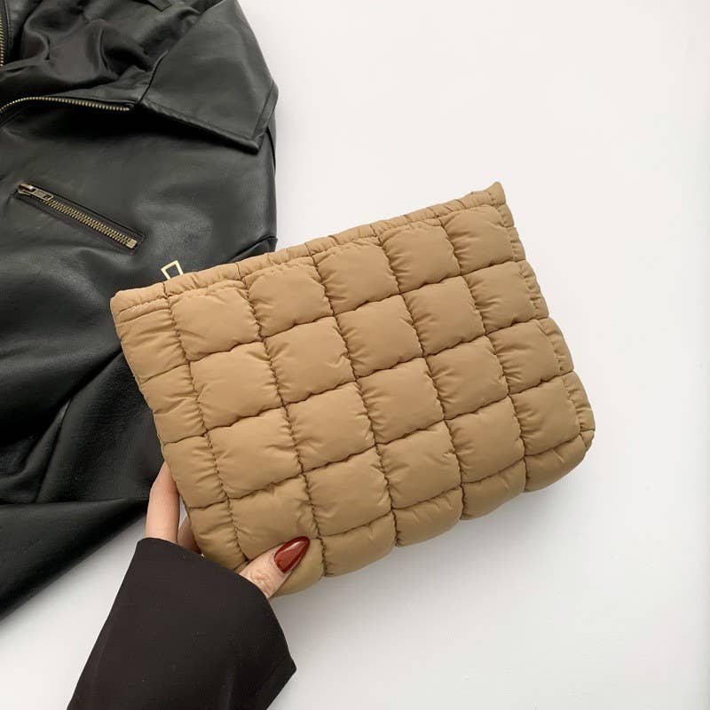 PUFFY COSMETIC MAKEUP CLUTCH BAG