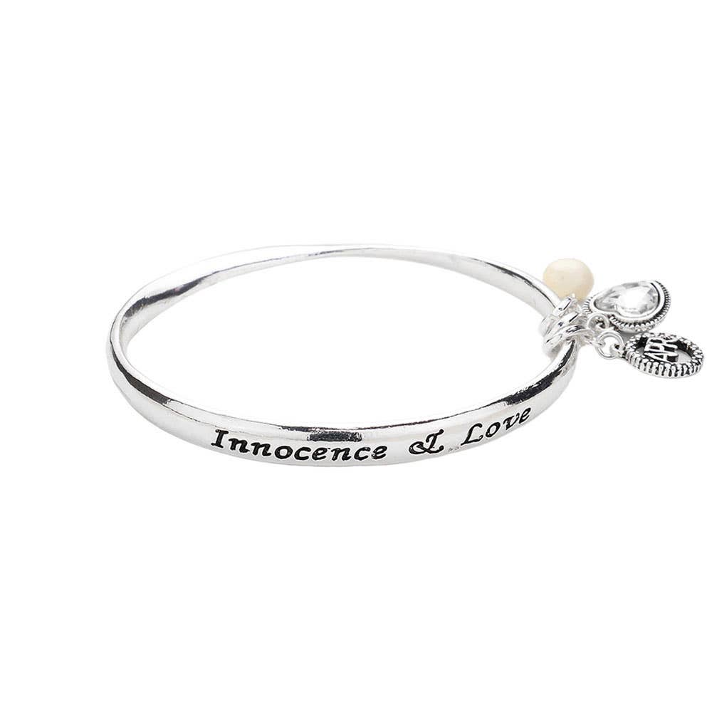 Heart Birthday Stone Charm Dangle Bracelet