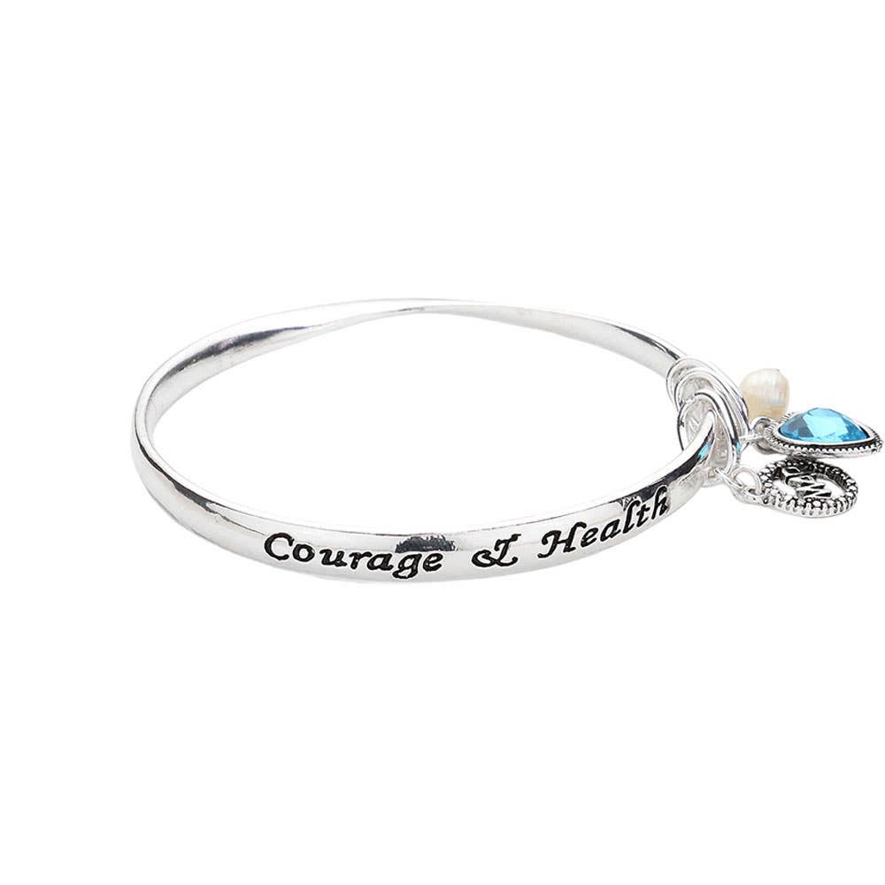 Heart Birthday Stone Charm Dangle Bracelet