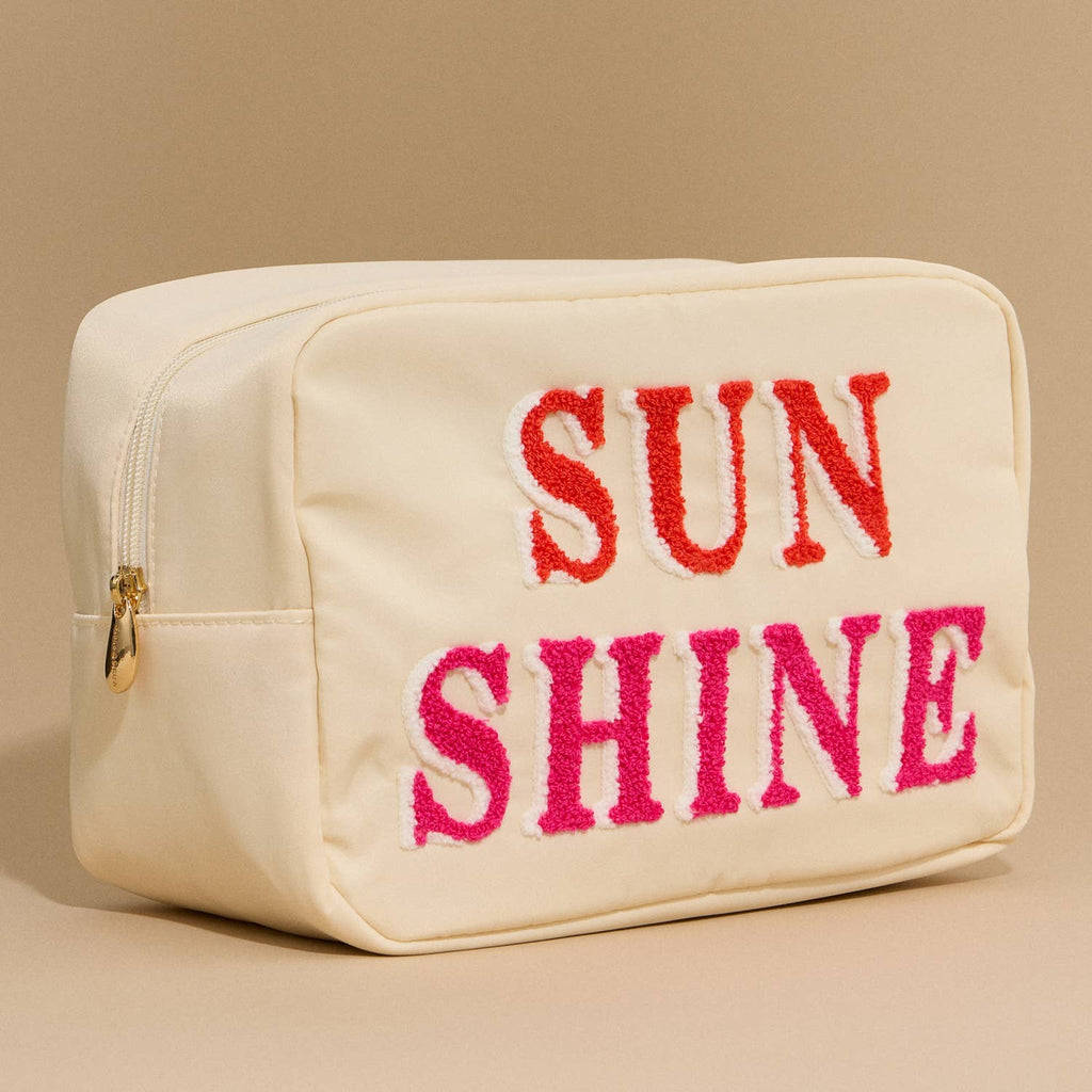 Nylon Beach Pouch with Fabric Letters