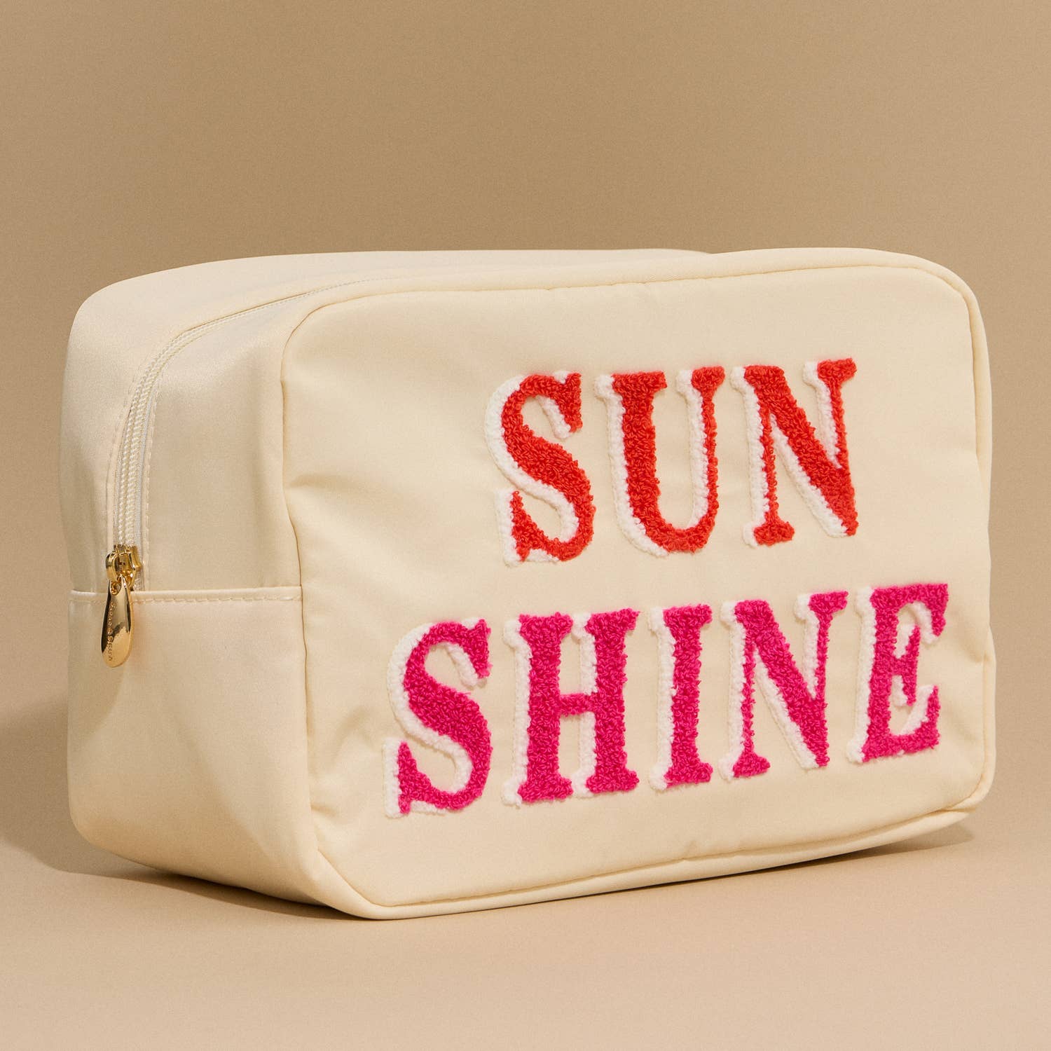 Nylon Beach Pouch with Fabric Letters