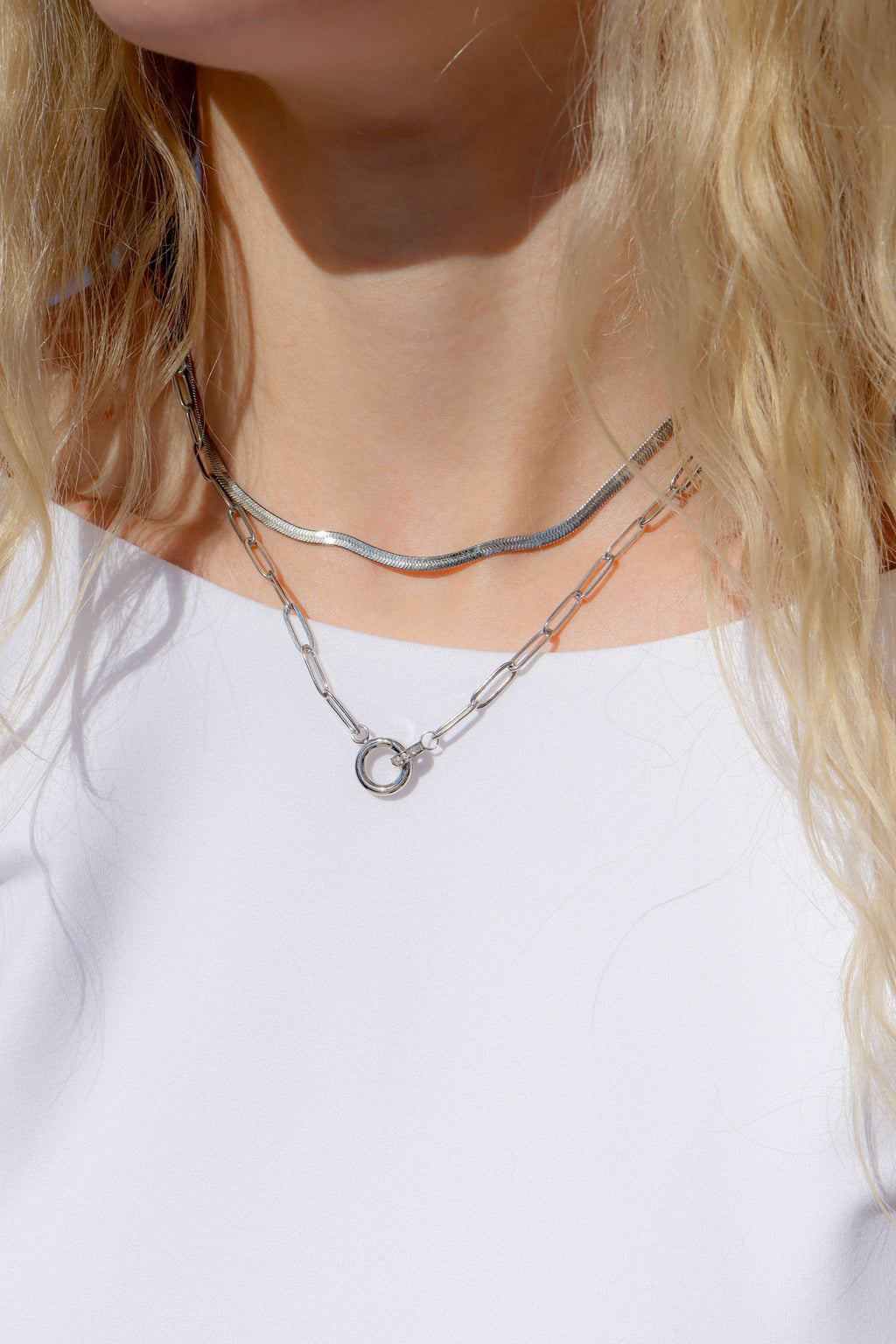 Paperclip Rhinestone Necklace