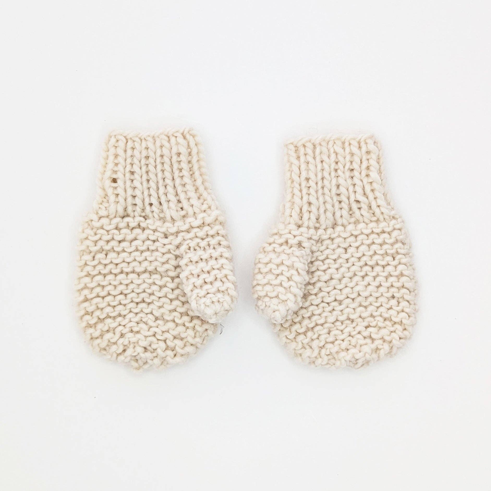 Garter Stitch Mittens Natural for Toddlers & Kids