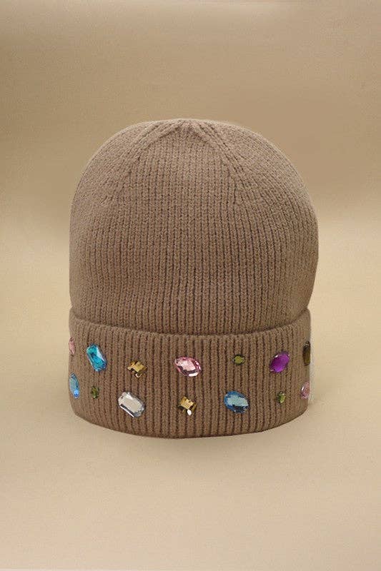 JEWELED EMBELLISHMENT BEANIE