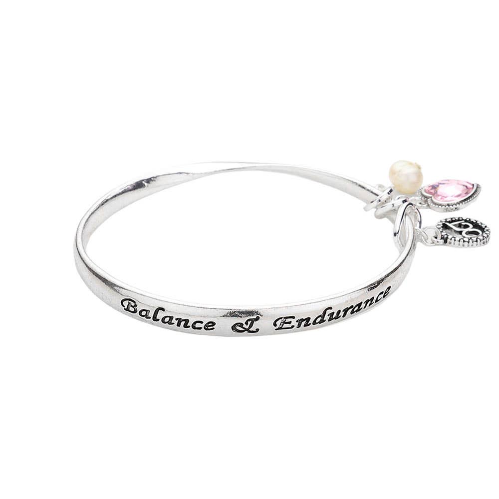 Heart Birthday Stone Charm Dangle Bracelet